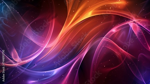 Vibrant Abstract Flowing Background with Swirling Neon Colors
