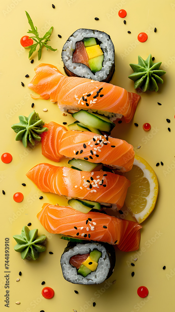 Artistic Salmon Sushi Delights