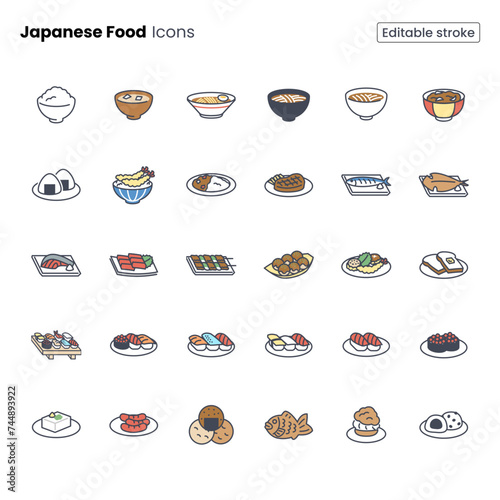 Japanese Food Icon Set	
