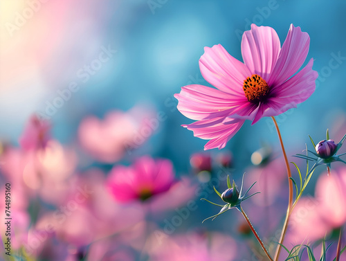 pink cosmos flower in spring