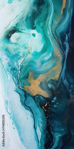 Turquoise white liquid that is flowing