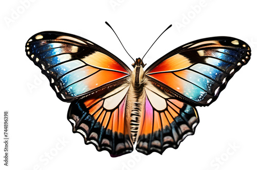 Colorful butterfly on a transparent background
