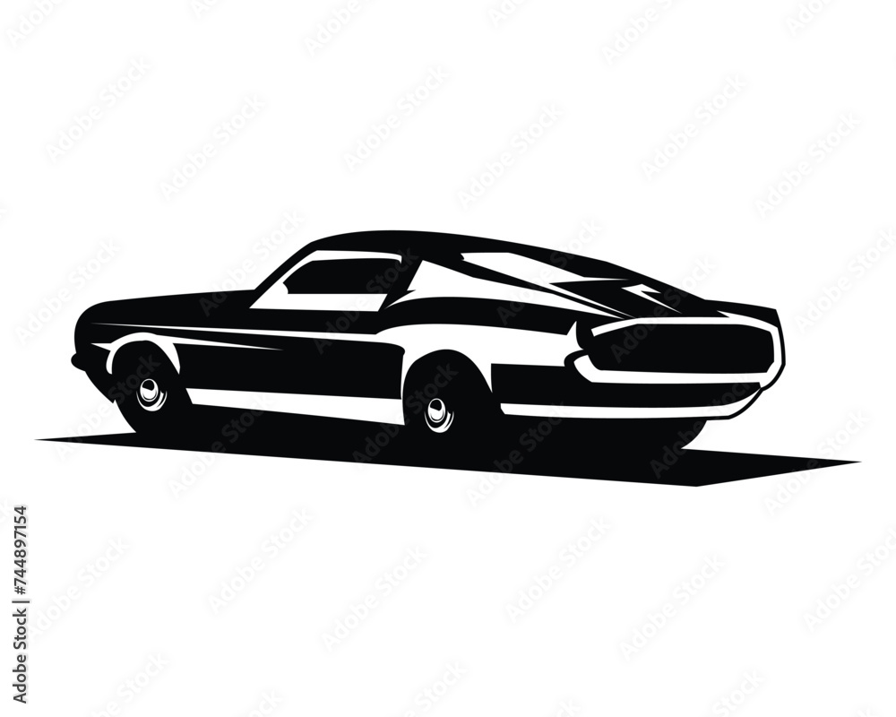 Naklejka premium 1968 Mustang GT 390 car silhouette. vector illustration of a car with a simple design. best for logos, badges, emblems, t-shirts.