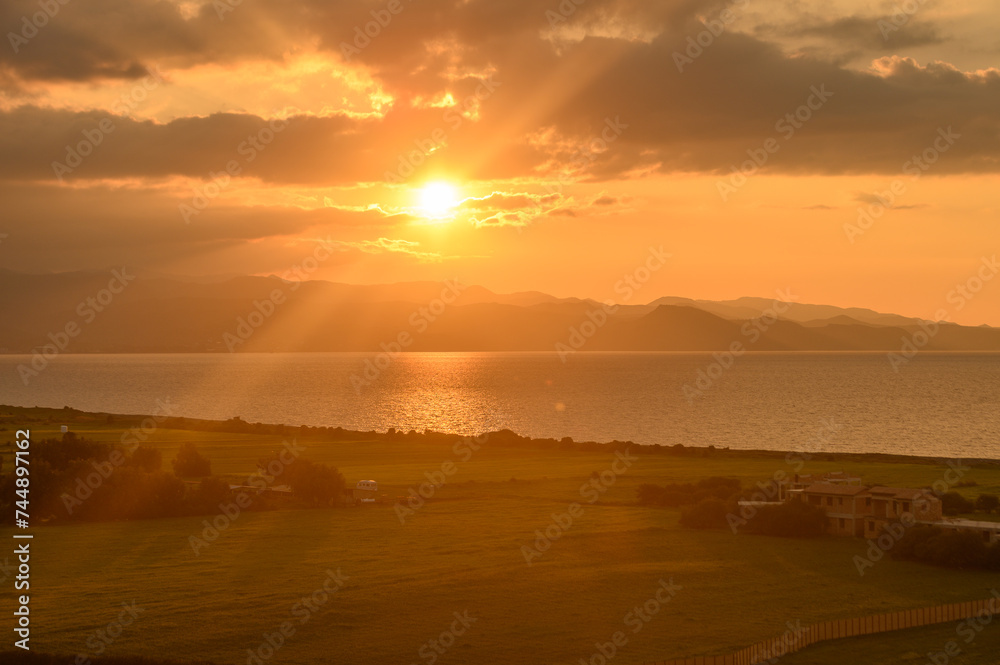 Fototapeta premium sunset view of the mountains in Cyprus in winter 3