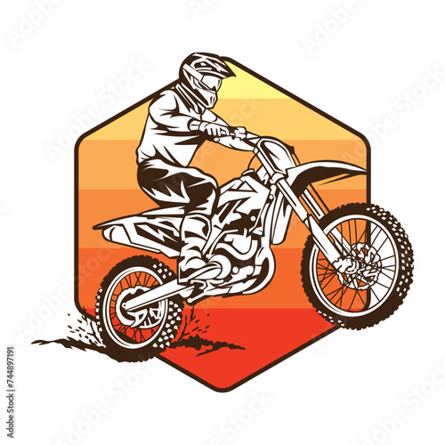 Motocross Enduro Climb vector illustration, perfect for t shirt design and championship event logo design