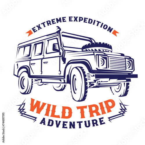Offroad Vehicle in vector illustration, perfect for Offroad Club logo and T shirt design