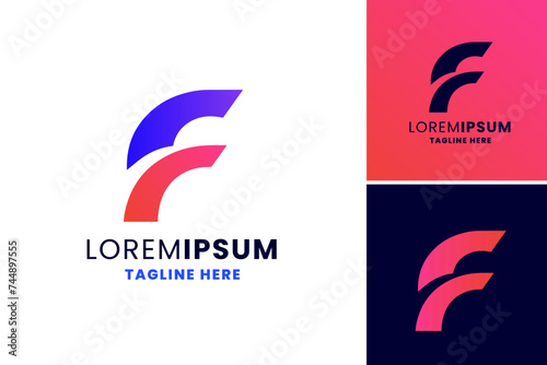 Logo design with a prominent letter F  effective for branding businesses  personal use  marketing materials  website headers  and social media.