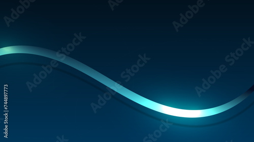 Abstract 3D luxury blue ribbon lines elements with glowing light effect on background.