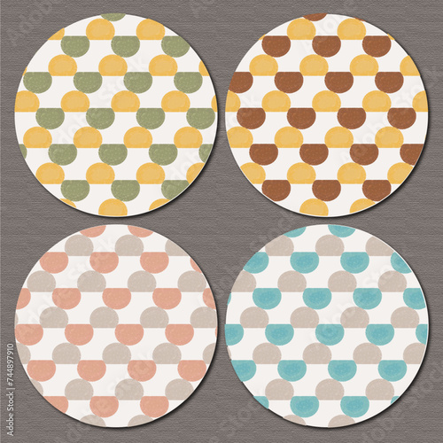 abstract geometric seamless patten set,