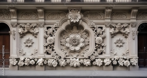  Elegant architectural detail with floral motifs