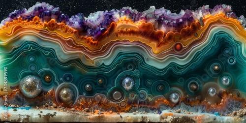 Geode Cross Section Colorful Pattern