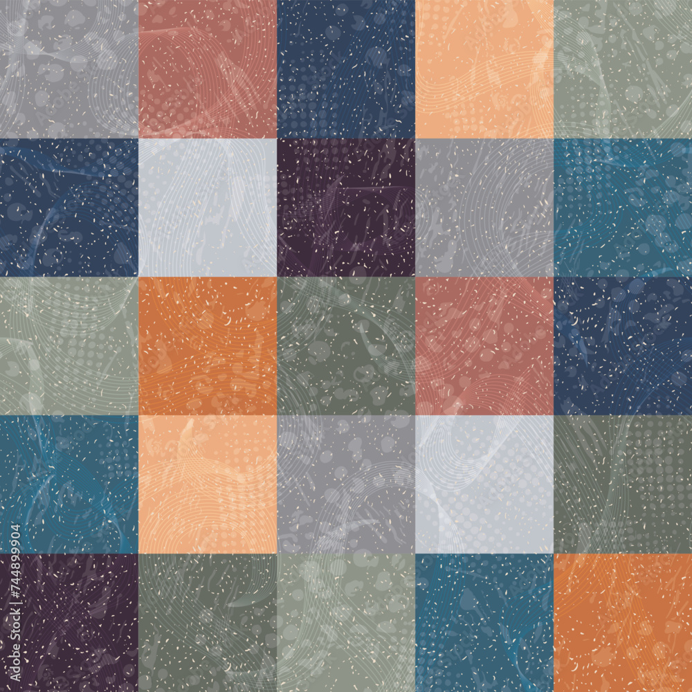 Retro square colorful vintage seamless vector background