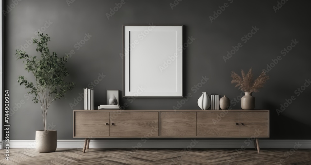 Modern elegance - A minimalist console table with a touch of nature Modern elegance - A minimalist console table with a touch of nature