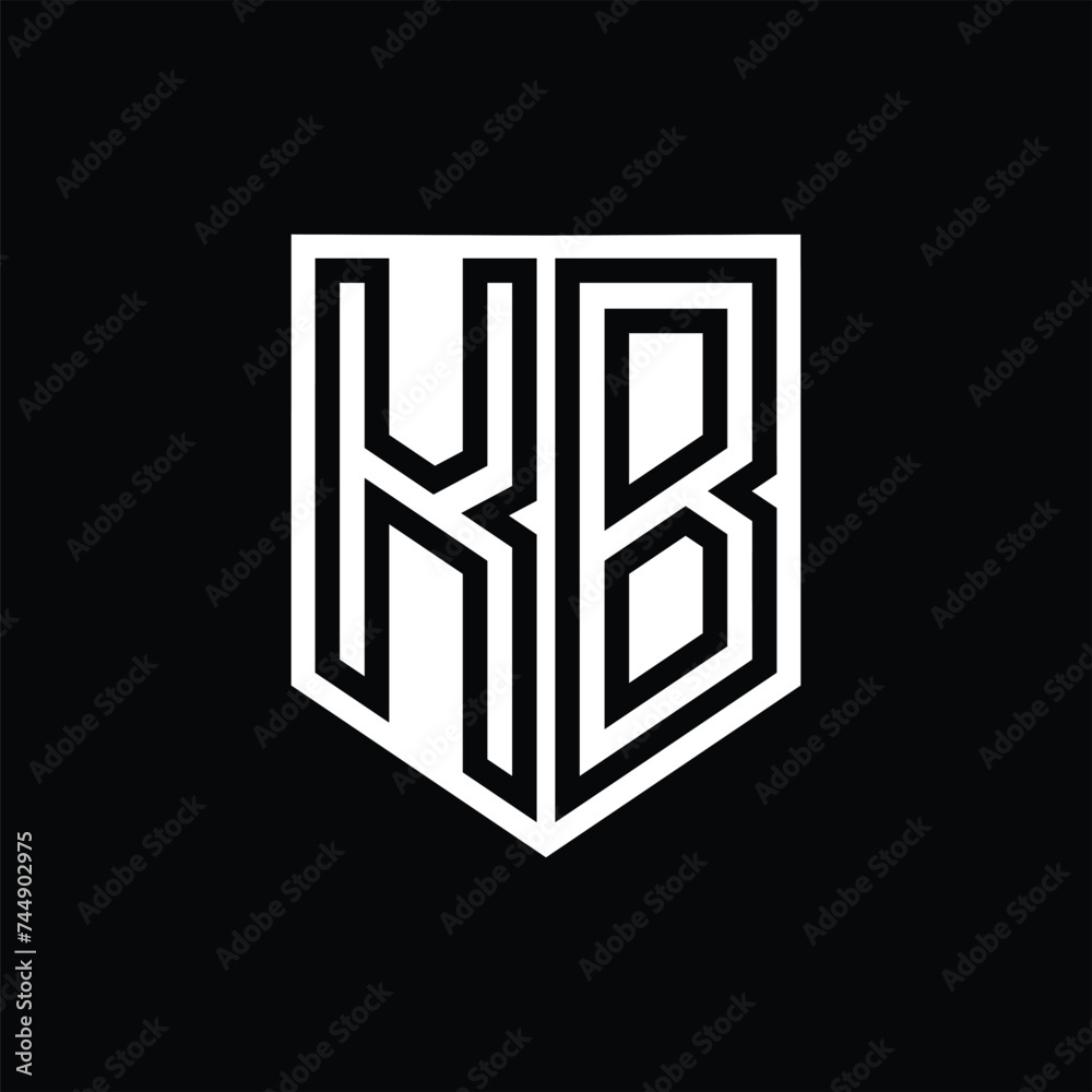 KB Letter Logo monogram shield geometric line inside shield design template KB Letter Logo monogram shield geometric line inside shield design template
