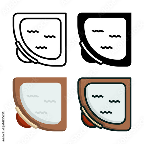 Jacuzzi icon set style collection in line, solid, flat, flat line style on white background