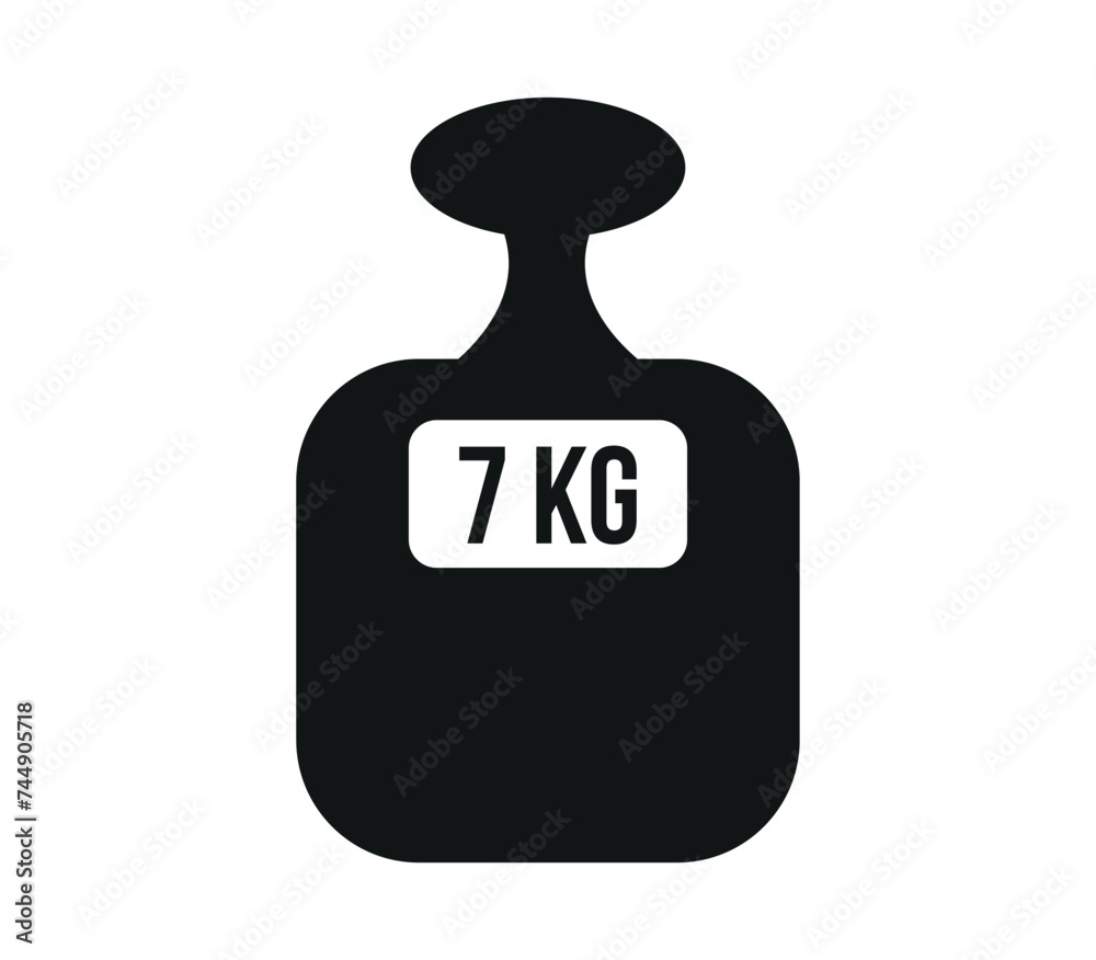 7 Kg Gym Weight Vector With Weight Marking In Kilos Stock Vektorgrafik 