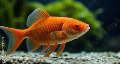  Goldfish swimming in a tank, vibrant and healthy