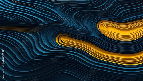 Yellow And Blue Abstract Spiral Graphic Background