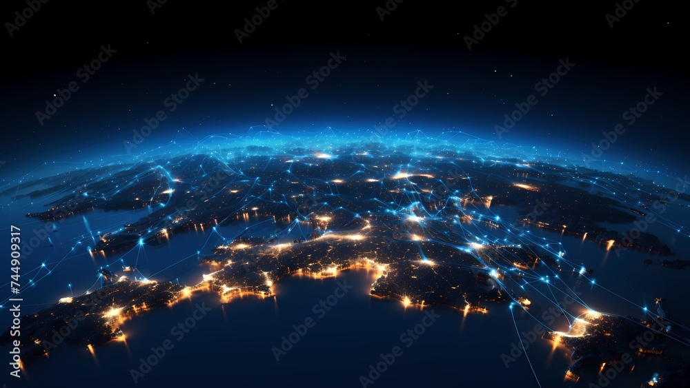 Obraz premium Earth Networks under Data Interconnection