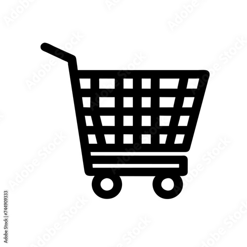 Shopping basket vector icon. Shopping cart line and flat icon. online shopping concept