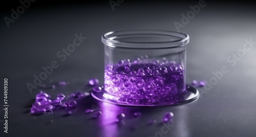  Purple spheres in a glass jar  perfect for a product display or advertisement