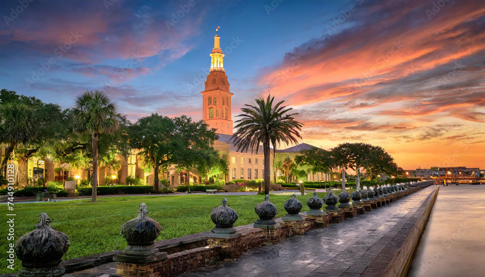 Obraz premium Downtown Charleston South Carolina from the Bay