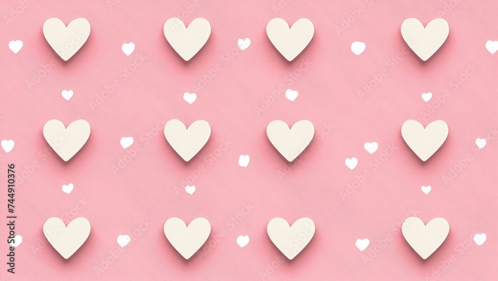 A lovely pink background adorned with white hearts, perfect for expressing love on Valentine's Day