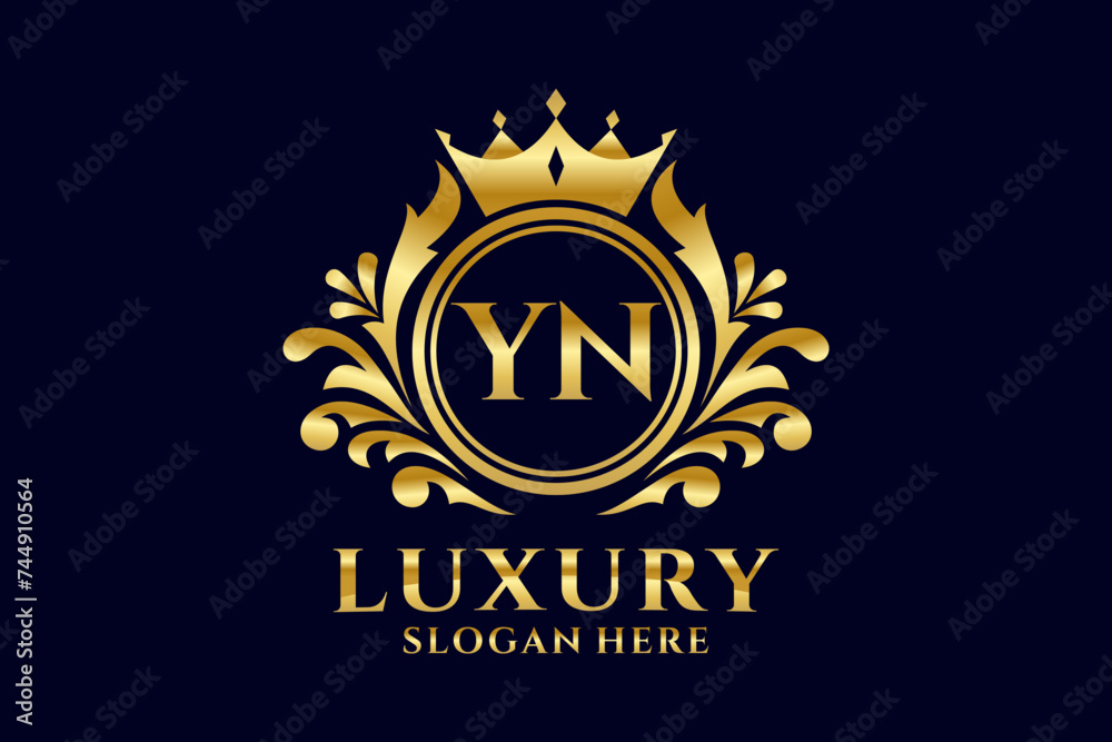 Initial YN Letter Royal Luxury Logo template in vector art for luxurious branding projects and other vector illustration. Initial YN Letter Royal Luxury Logo template in vector art for luxurious branding projects and other vector illustration.
