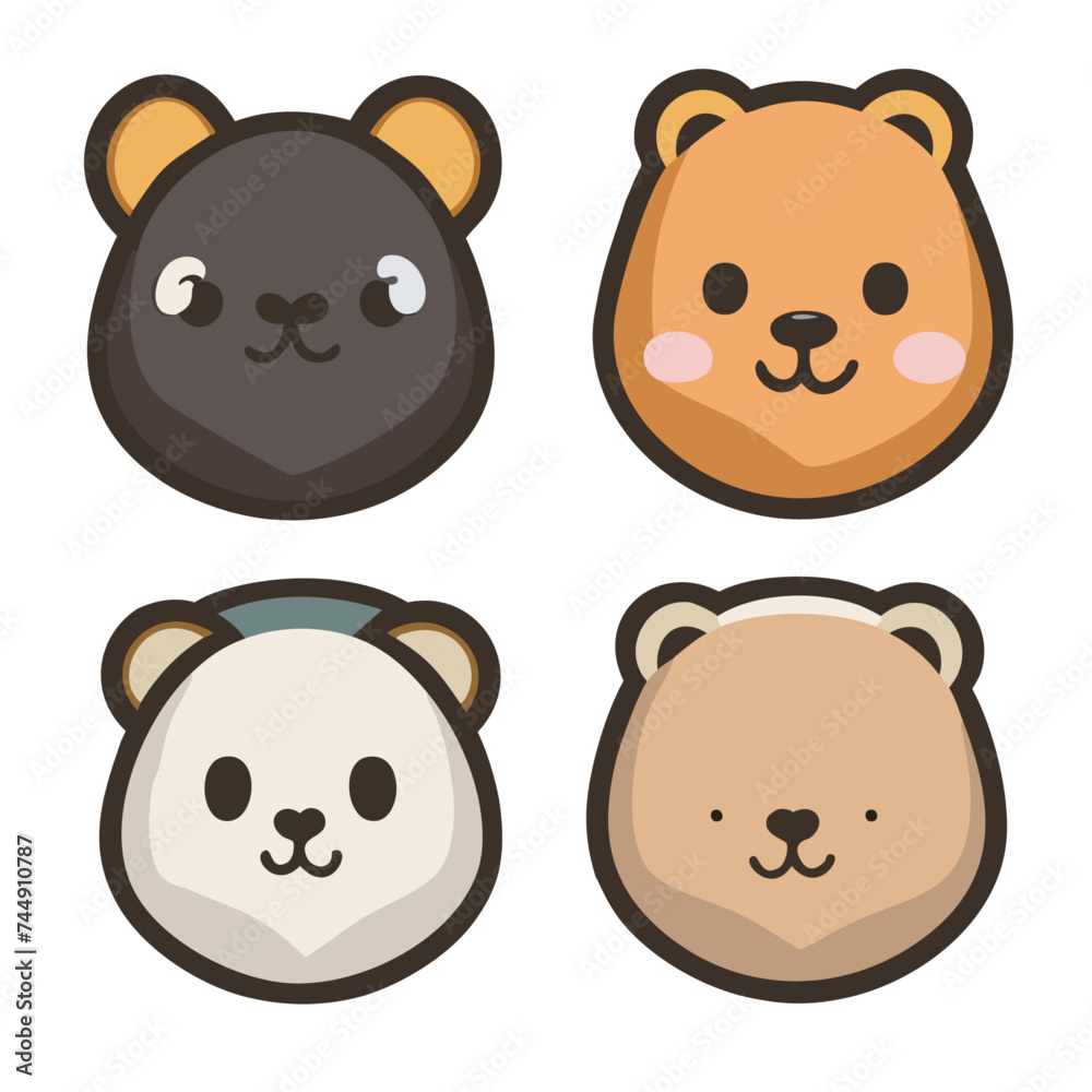 Fototapeta premium Vector Illustration of Cute Baby Animal Characters: Adorable Wildlife Cartoon Designs, Book, Cover, Graphic, Design, Trendy, Popular, Best-selling