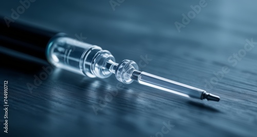  A single syringe, a symbol of medical care and precision