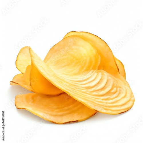 a potato chips  studio light   isolated on white background