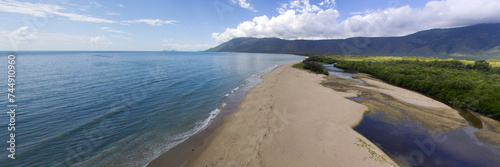 pristine beauty of Wangetti Beach in Far North Queensland, Australia. A tranquil oasis with golden sands and crystal-clear waters photo