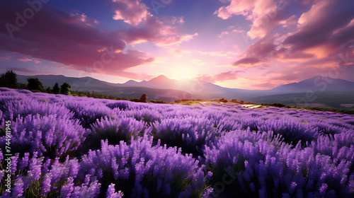 A field of lavender in full bloom.