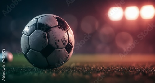  Soccer ball on the pitch, ready for the game to begin © vivekFx