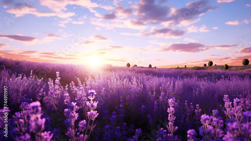 A field of lavender in full bloom.