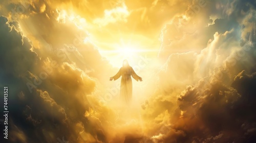 The resurrection of Jesus Christ. The concept art of second coming photo