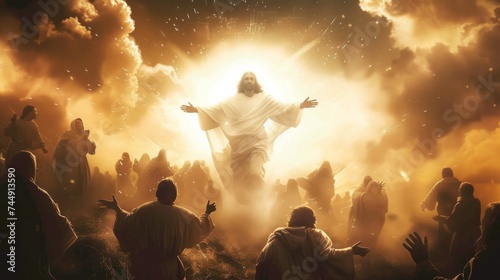 The resurrection of Jesus Christ. The concept art of second coming #744913590