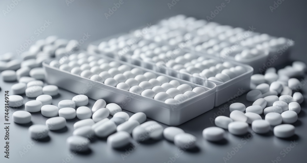 Purity in a pill - Pharmaceutical capsules in a tray Purity in a pill - Pharmaceutical capsules in a tray
