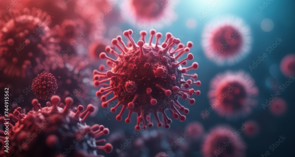  Viral Infection - A microscopic view of a pandemic threat