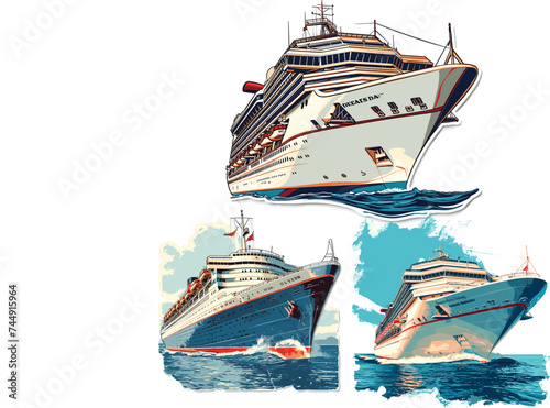 Wallpaper Mural Ship Illustration vector Cruise Ship Illustration on white background Torontodigital.ca