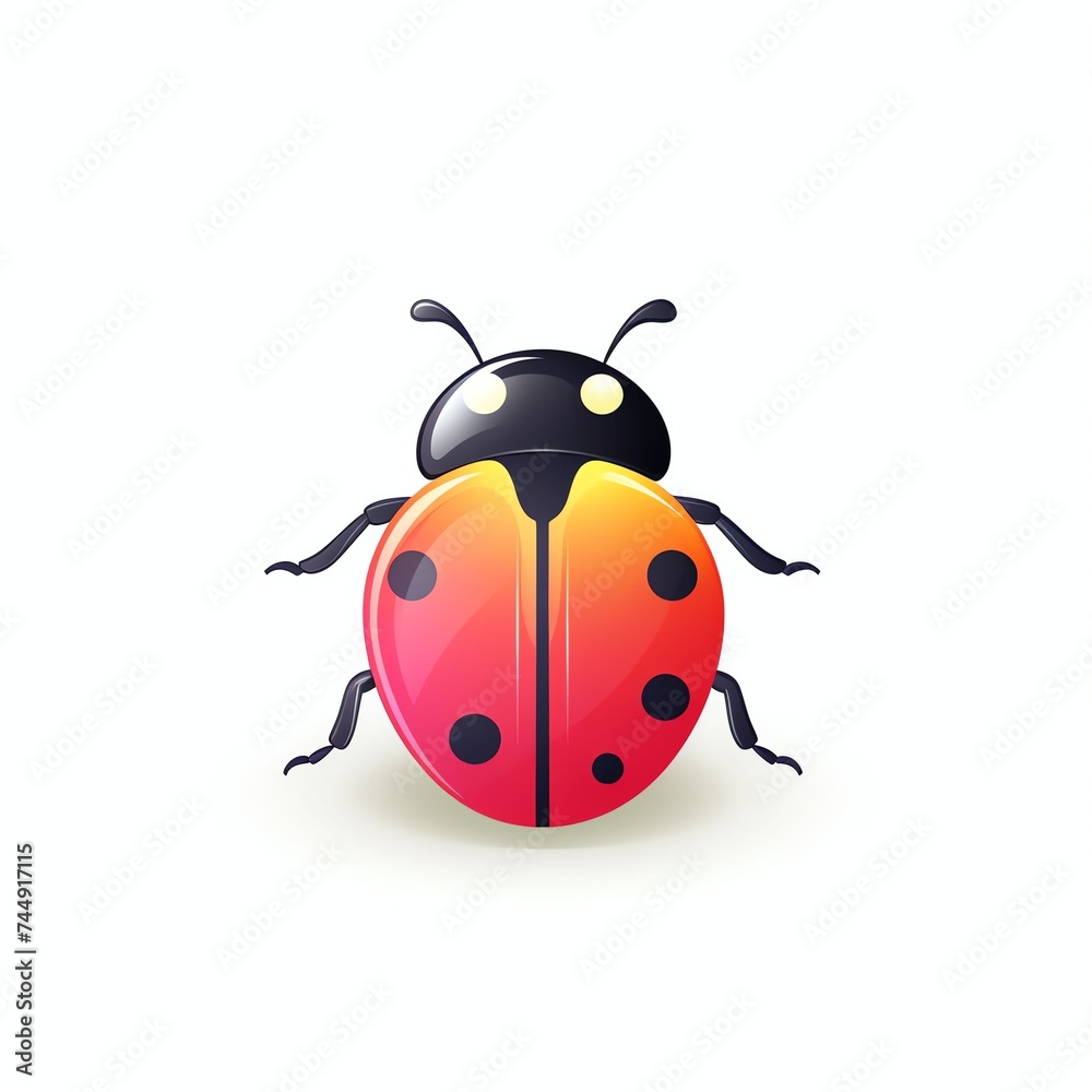 Ladybug, isolated on a white background, svg, basic, minimalistic, crisp lines, kawaii style Ladybug, isolated on a white background, svg, basic, minimalistic, crisp lines, kawaii style