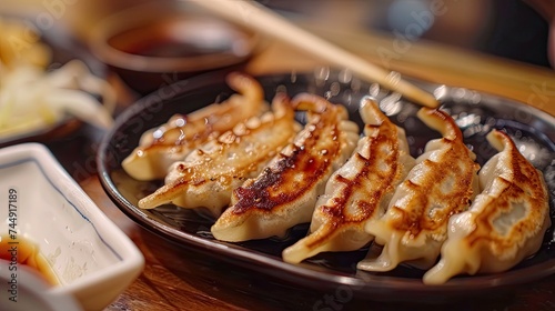 Savor the Flavor  Indulge in Delicious Gyoza or Dumplings with a Perfect Dipping of Soy Sauce