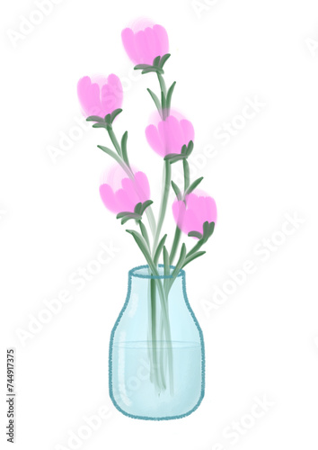 Pinj tulips in a vase 
