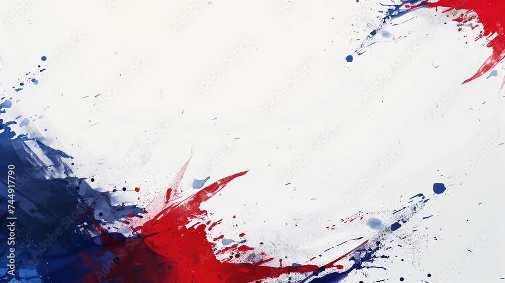 Blank banner design with french flag splash background. Ai generated Images