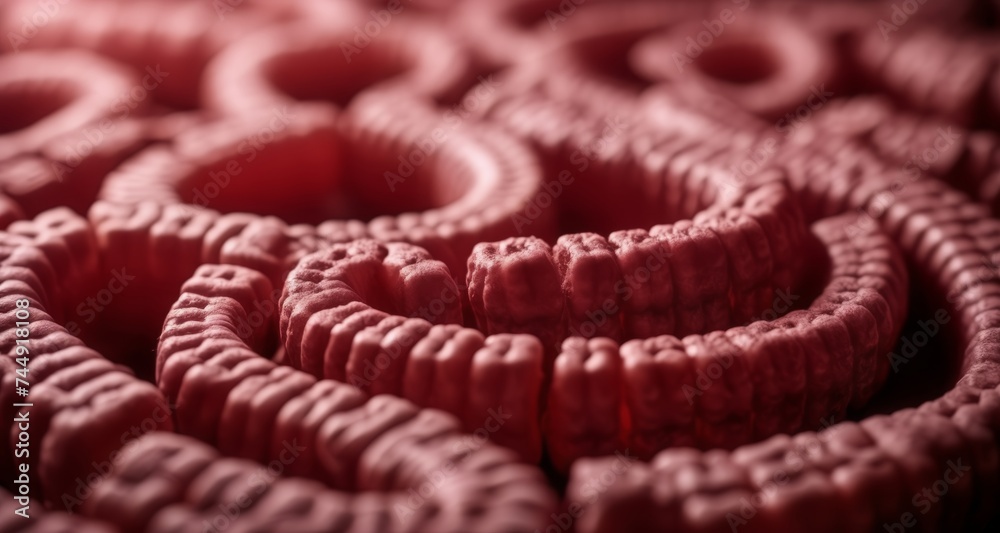  A close-up of a vibrant red coral-like structure, possibly a decorative or artistic piece