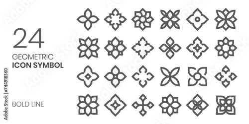 geometric icon symbol for pattern, logo, decoration vector outline style photo
