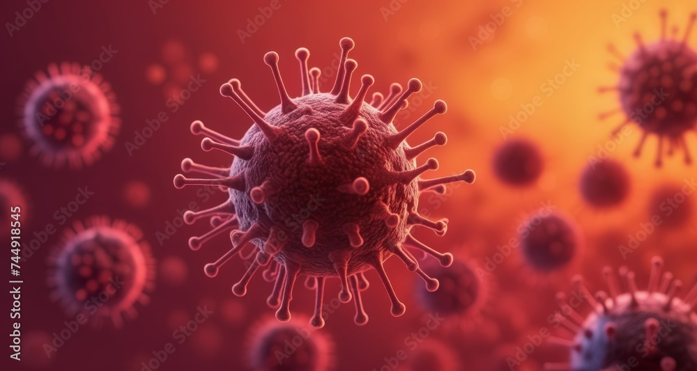 Viral Infection - A microscopic view of a virus and its impact on cells Viral Infection - A microscopic view of a virus and its impact on cells
