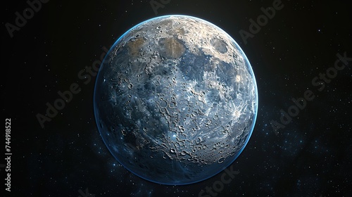 The moon revolves around the blue planet. Elements of this image furnished by NASA.