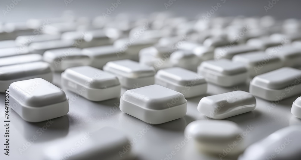 A collection of pristine white pills A collection of pristine white pills