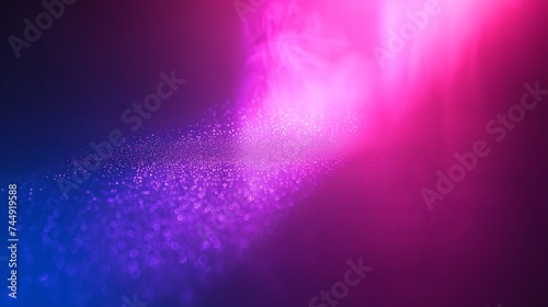 A fuzzy color gradient Blue, Pink, and Purple abstract dark setting over a gritty color level and space, Generative AI.